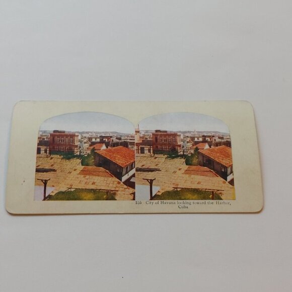 ANTIQUE Stereograph Card Singapore India/City of Havana DOUBLE SIDED - Picture 3 of 5